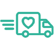 Green van symbolising free shipping