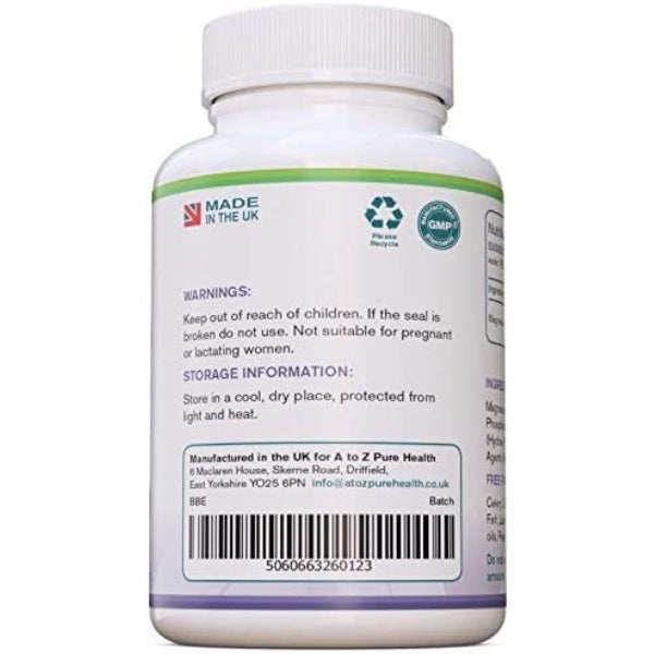 A to Z Pure Health Magnesium Malate 625mg , 60 Capsules