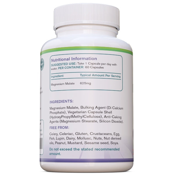 A to Z Pure Health Magnesium Malate 625mg , 60 Capsules